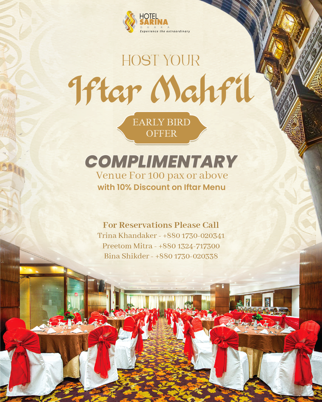 Host Iftar Mehfil & Enjoy the Free Venue