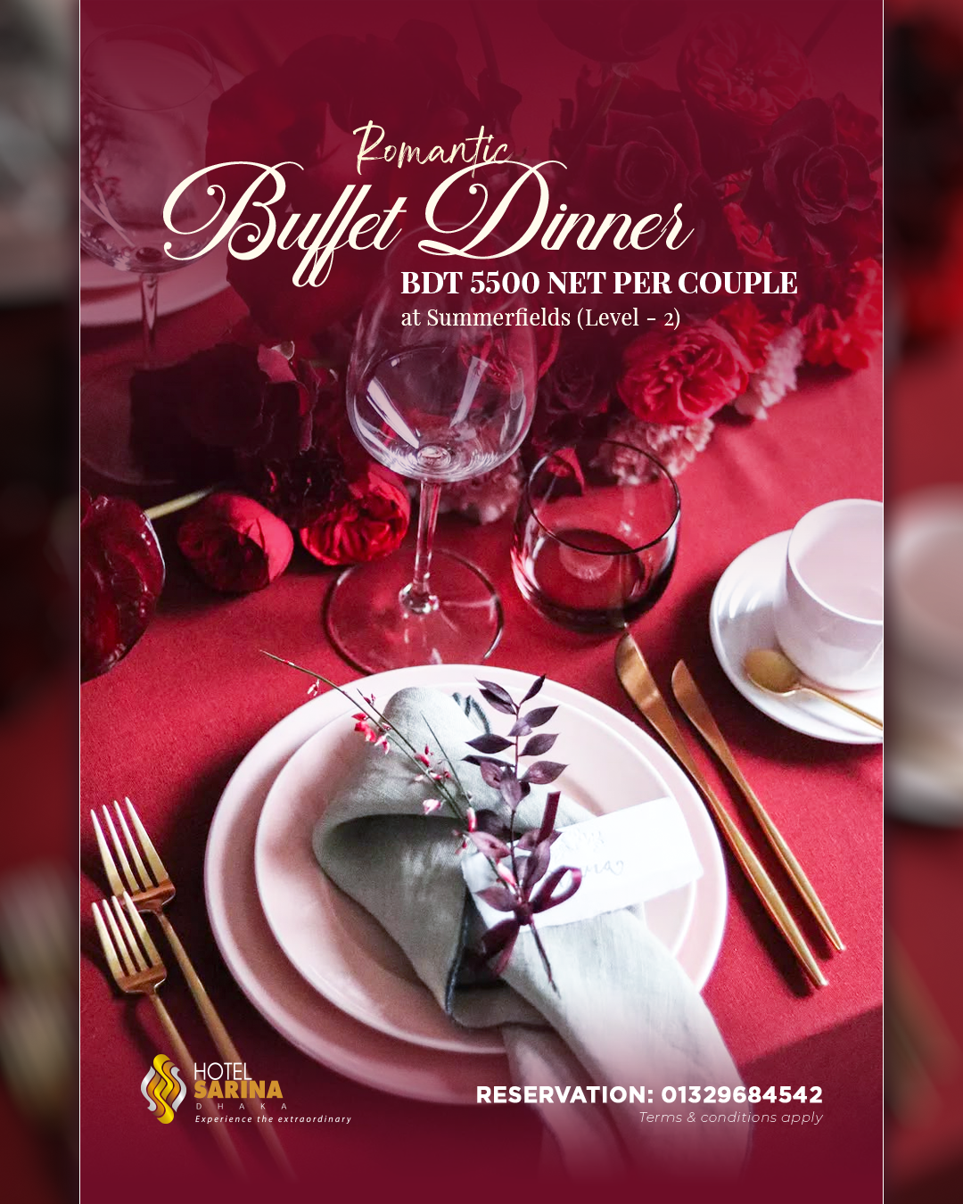 Romantic Buffet Dinner for Couples | Hotel Sarina Dhaka