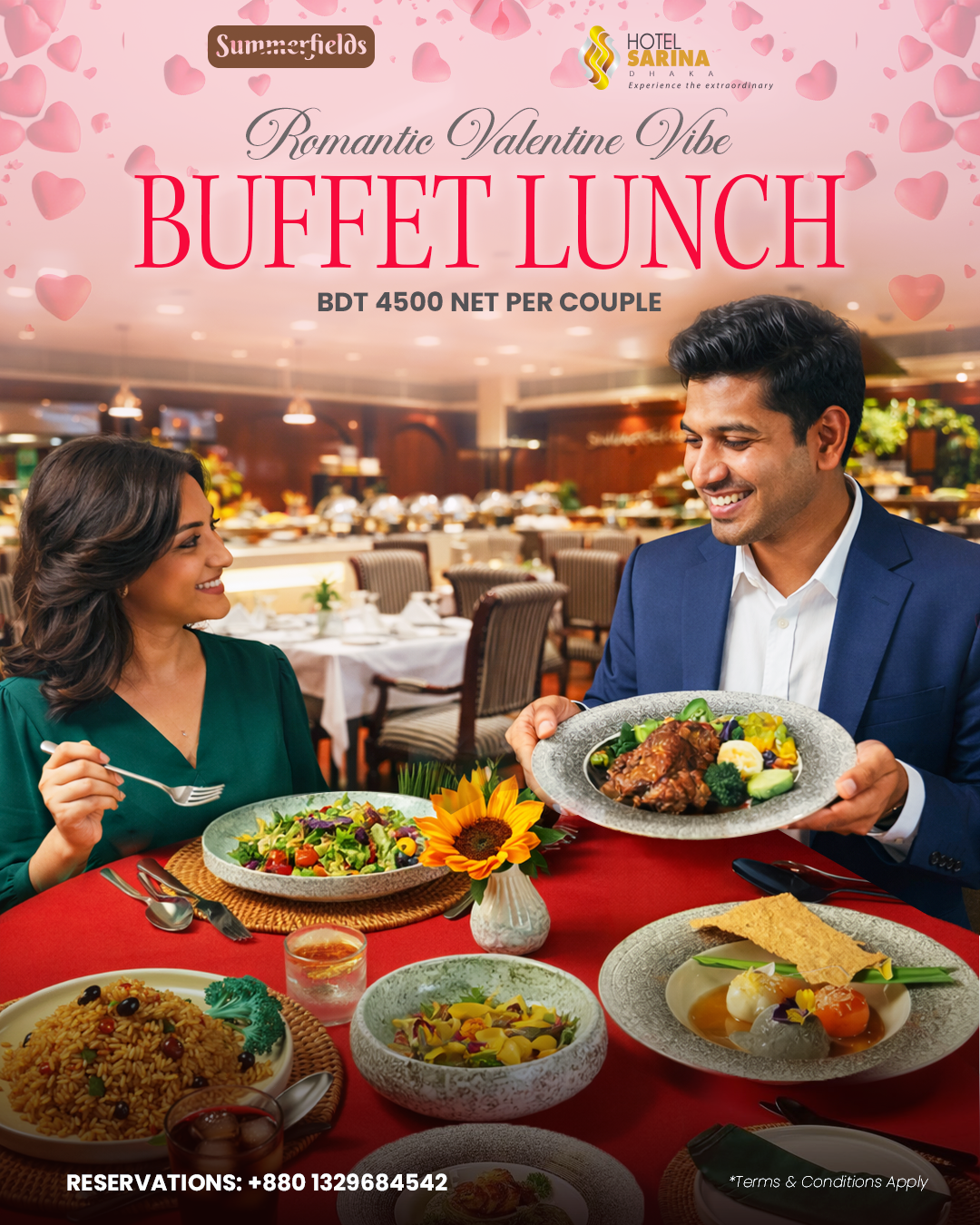 Romantic Valentine Buffet Lunch for Couples | Hotel Sarina Dhaka