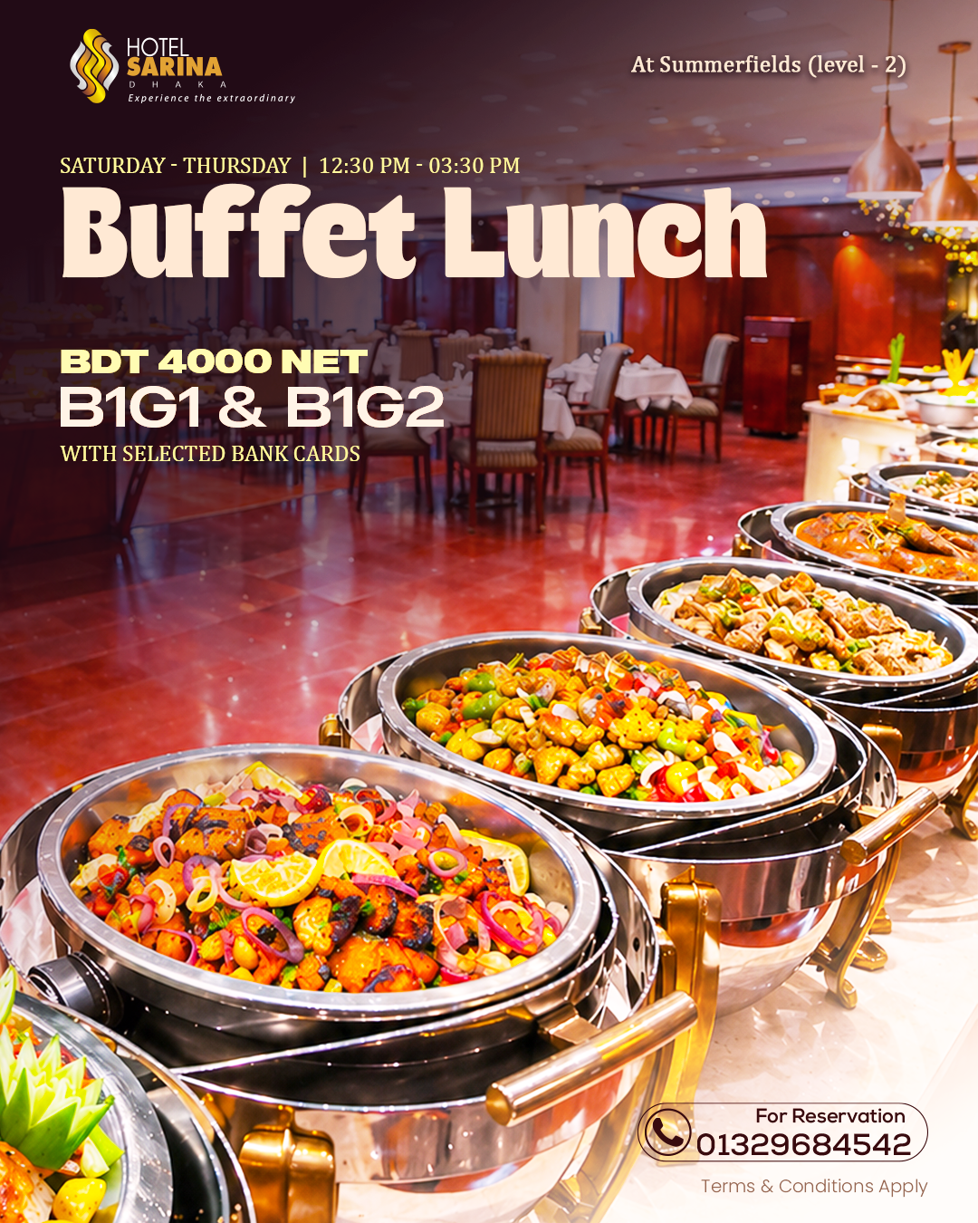 Buffet Lunch | Saturday – Thursday
