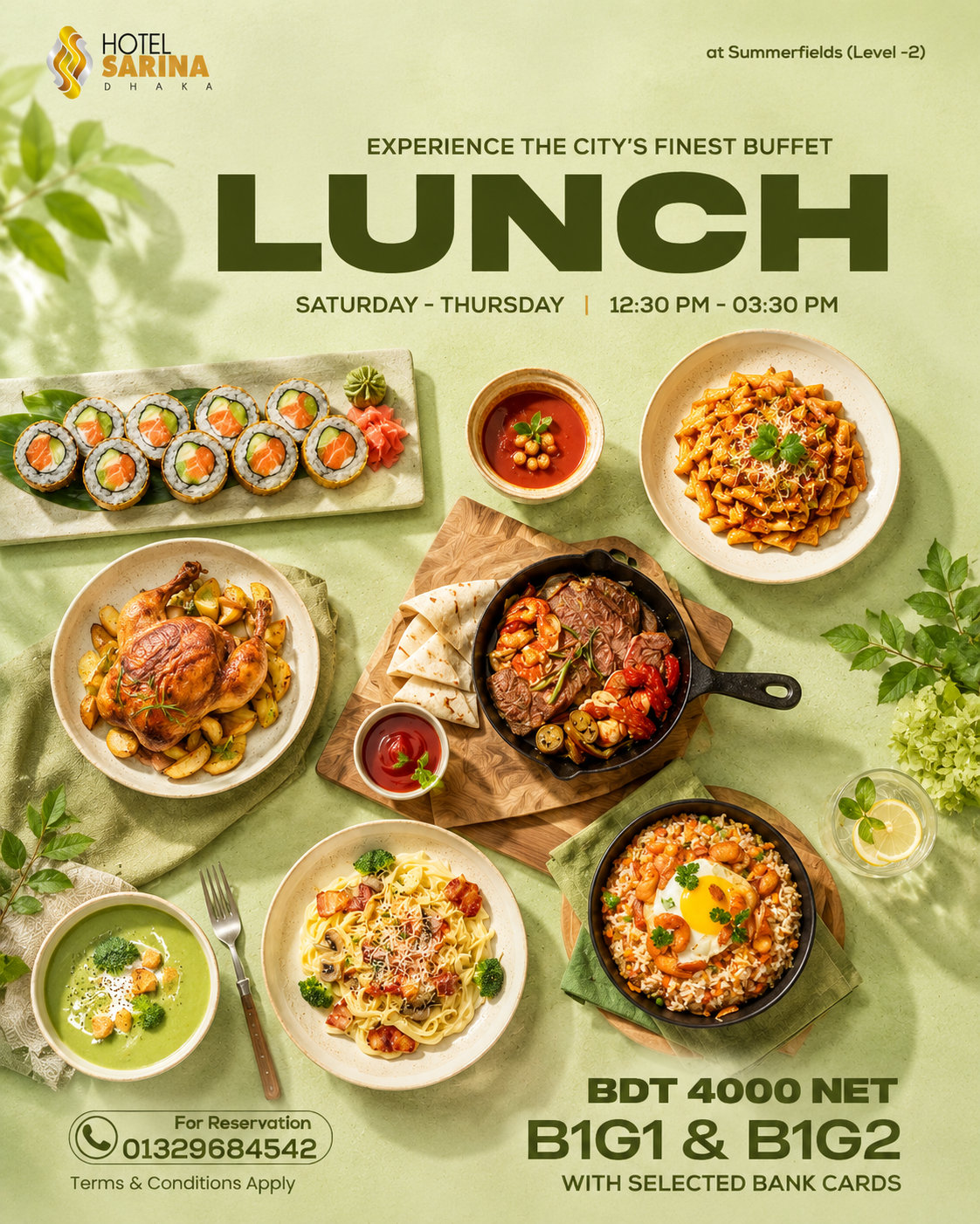 Buffet Lunch | Saturday – Thursday