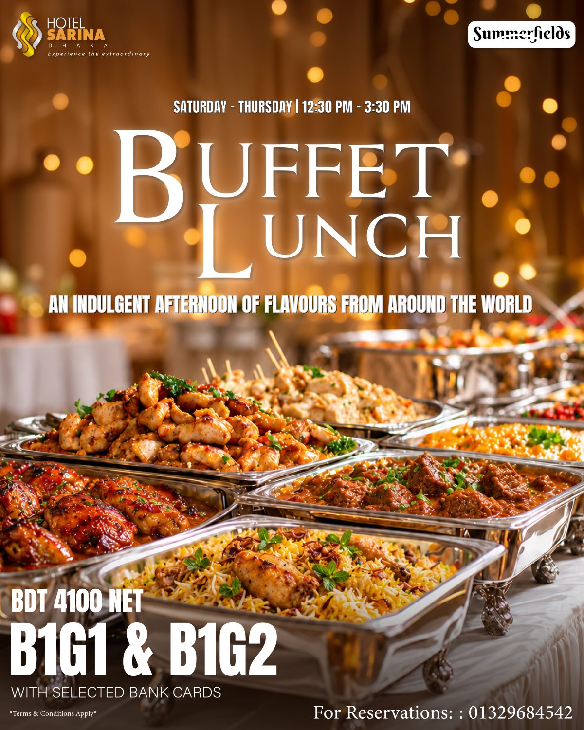 Buffet Lunch | Saturday – Thursday