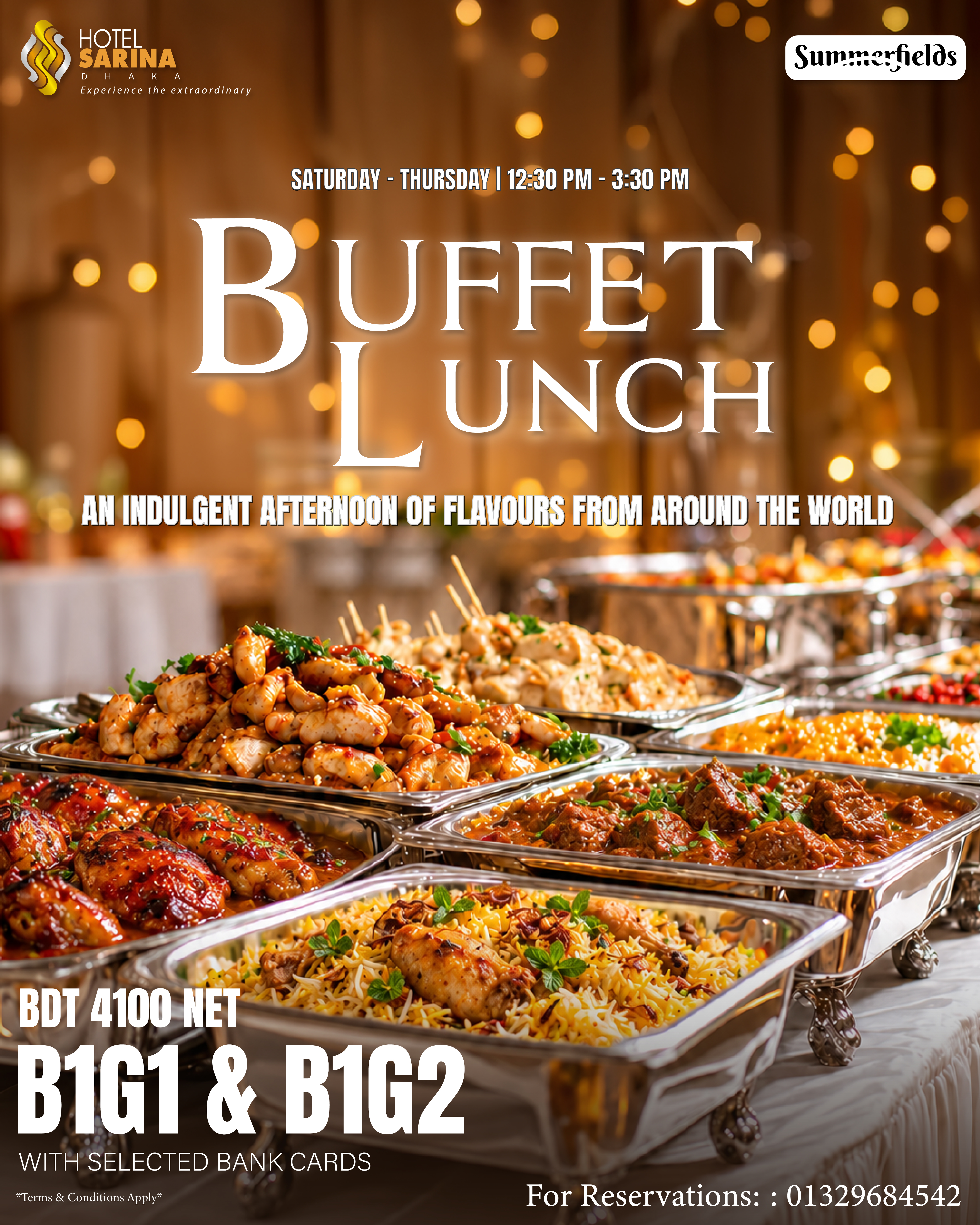 Buffet Lunch | Saturday – Thursday