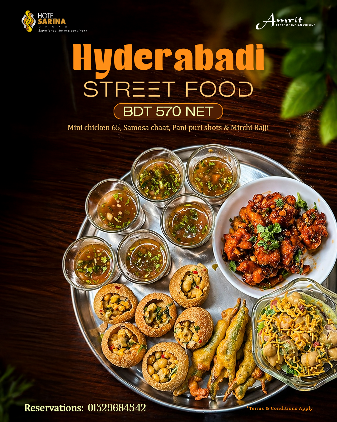 Hyderabadi Street Food Platter at Amrit | Hotel Sarina Dhaka