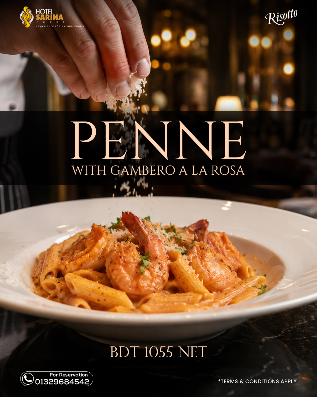 Penne with Gambero A la Rosa